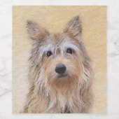 Étiquette Pour Bouteilles De Vin Peinture Berger Picard - Joli art original chien (Étiquettes simples)