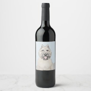 Étiquette Pour Bouteilles De Vin Peinture de Bouvier des Flandres - Art original de