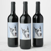 Étiquette Pour Bouteilles De Vin Peinture de Great Dane (Arlequin) - Art original d (Bouteilles)