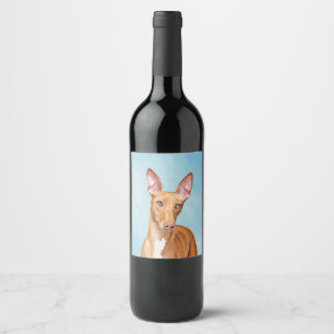 Étiquette Pour Bouteilles De Vin Peinture de Hound Pharaoh - Cute Original Dog Art