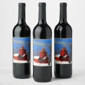 Étiquette Pour Bouteilles De Vin Peinture de phare rouge - Art original (Bouteilles)