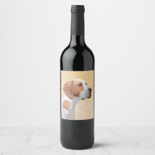 Étiquette Pour Bouteilles De Vin Peinture de pointres - Beau art original de chien