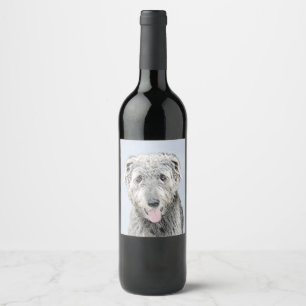 Étiquette Pour Bouteilles De Vin Peinture de Wolfhound en Irlande - Beau art origin