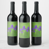 Étiquette Pour Bouteilles De Vin Peinture Iris Violet - Art Fleur Originale (Bouteilles)