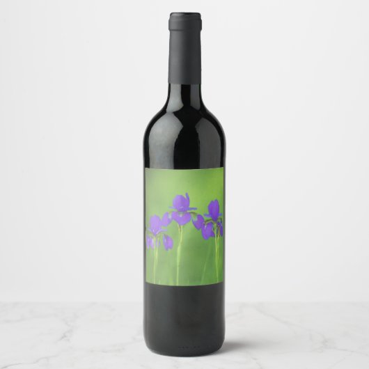 Étiquette Pour Bouteilles De Vin Peinture Iris Violet - Art Fleur Originale (Devant)