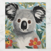 Étiquette Pour Bouteilles De Vin Peinture Koala (Étiquettes simples)