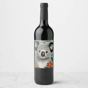 Étiquette Pour Bouteilles De Vin Peinture Koala