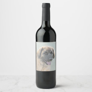 Étiquette Pour Bouteilles De Vin Peinture Leonberger - Joli art original chien