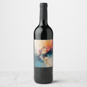 Étiquette Pour Bouteilles De Vin peinture murale abstraite, impression d'art modern