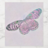 Étiquette Pour Bouteilles De Vin Peinture rose violet à papillon vert (Étiquettes simples)