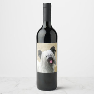 Étiquette Pour Bouteilles De Vin Peinture Skye Terrier - Cute Original Chien Art
