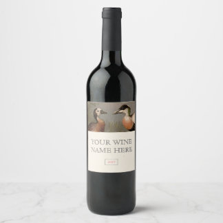 Étiquette Pour Bouteilles De Vin Peinture vintage colorée de canards