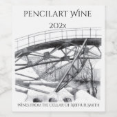 Étiquette Pour Bouteilles De Vin Pencilart antique (Étiquettes simples)