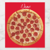 Étiquette Pour Bouteilles De Vin Pepperoni Pizza Thunder_Cove (Étiquettes simples)