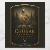 Étiquette Pour Bouteilles De Vin Perdrix Chukar ,Art (Étiquettes simples)