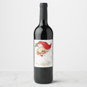 Étiquette Pour Bouteilles De Vin Père Noël
