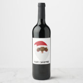 Étiquette Pour Bouteilles De Vin Père Noël afro-américaine (Devant)