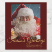 Étiquette Pour Bouteilles De Vin Père Noël d'hiver | Noël (Étiquettes simples)