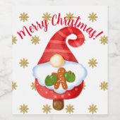 Étiquette Pour Bouteilles De Vin Père Noël Gnome (Étiquettes simples)