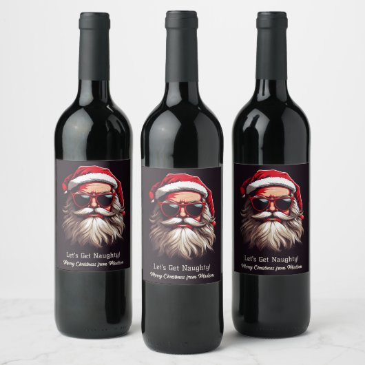 Étiquette Pour Bouteilles De Vin Père Noël Grumpy Texte Personnalisé (Bouteilles)