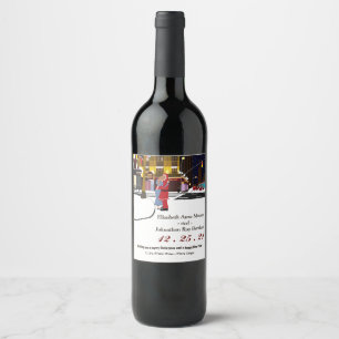 Étiquette Pour Bouteilles De Vin Père Noël Kiss sur Broadway Étiquette de vin de No