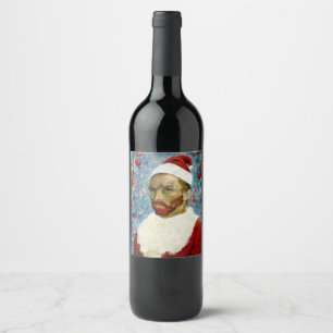 Étiquette Pour Bouteilles De Vin Père Noël, Van Gogh