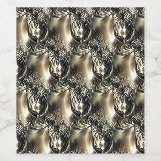 Étiquette Pour Bouteilles De Vin Perles dorées (Étiquettes simples)