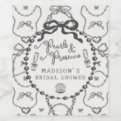 Étiquette Pour Bouteilles De Vin Perles & Prosecco Noir à ruban mariage Faveur de l (Étiquettes simples)