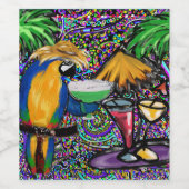 ÉTIQUETTE POUR BOUTEILLES DE VIN PERROQUET (Étiquettes simples)