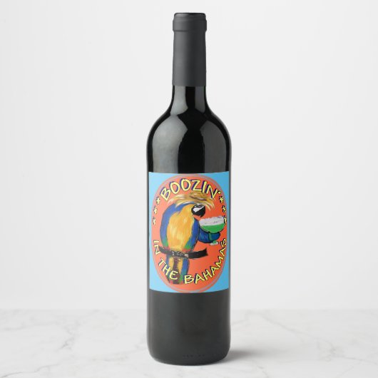 Étiquette Pour Bouteilles De Vin Perroquets de fête (Devant)