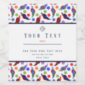 Étiquette Pour Bouteilles De Vin Perroquets et fleurs (Étiquettes simples)