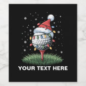Étiquette Pour Bouteilles De Vin Personalized Golf Ball Christmas Tree Santa Hat  (Étiquettes simples)