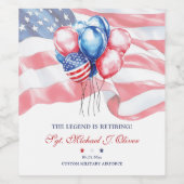 Étiquette Pour Bouteilles De Vin Personalized U.S. Military Retirement (Étiquettes simples)