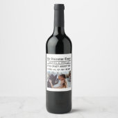 Étiquette Pour Bouteilles De Vin Personalized Valentine Newspaper  (Devant)