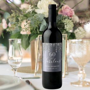 Étiquette Pour Bouteilles De Vin Personnalisé 60 fabuleuse parties scintillant d'an