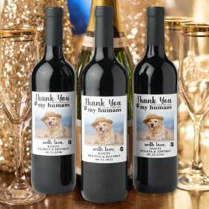 Étiquette Pour Bouteilles De Vin Personnalisé Animaux de compagnie Photo Chien Mari
