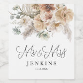 Étiquette Pour Bouteilles De Vin Personnalisé Boho rustique (Étiquettes simples)