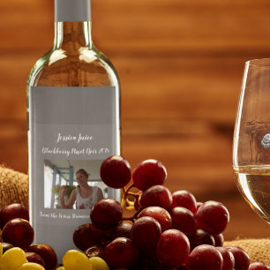 Étiquette Pour Bouteilles De Vin Personnalisé Décontracté gris foncé Photo