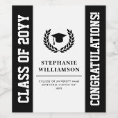 Étiquette Pour Bouteilles De Vin Personnalisé Moderne Gras Graduation (Étiquettes simples)