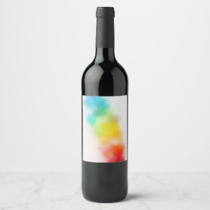 Étiquette Pour Bouteilles De Vin Personnalisé Vierge Moderne Coloré Rose Rouge Jaun
