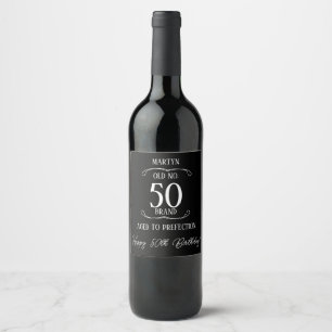 Étiquette Pour Bouteilles De Vin Personnalisé Vintage 40e 50e 60e 70e anniversaire