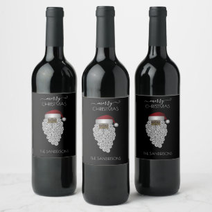 Étiquette Pour Bouteilles De Vin Personnalisé Vintage afro-américain Père Noël noir