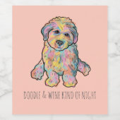 Étiquette Pour Bouteilles De Vin Personnaliser Goldendoodle Aquarelle Chiot (Étiquettes simples)