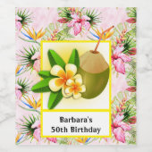 Étiquette Pour Bouteilles De Vin Personnaliser la noix de coco tropicale (Étiquettes simples)