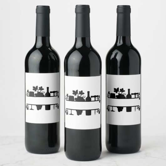 Étiquette Pour Bouteilles De Vin Personnaliser Vin Frame Monogramme (Bouteilles)