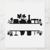 Étiquette Pour Bouteilles De Vin Personnaliser Vin Frame Monogramme (Étiquettes simples)