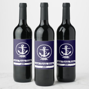 Étiquette Pour Bouteilles De Vin Personnalisez votre propre thème nautique élégant