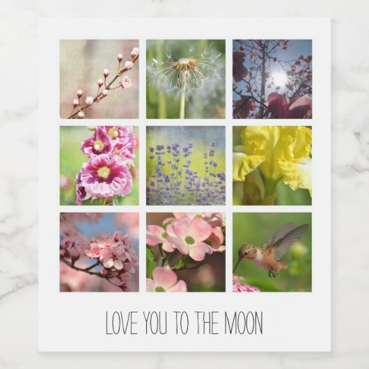 Étiquette Pour Bouteilles De Vin Personnalized Text and Photo Collage (Étiquettes simples)