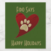 Étiquette Pour Bouteilles De Vin Pet Sitter Chien Walker Empreinte de patte Joyeuse (Étiquettes simples)