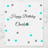 ÉTIQUETTE POUR BOUTEILLES DE VIN PETIT ANNIVERSAIRE DE CUTIE (Étiquettes simples)